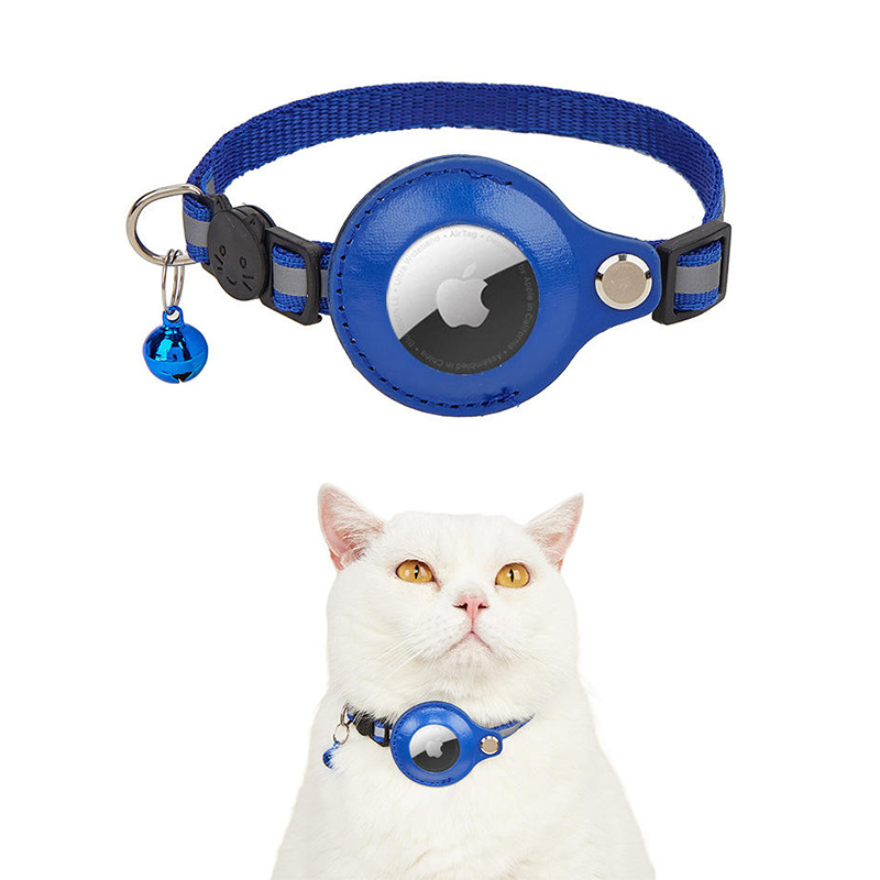 Fashionable Reflective Adjustable Breakaway Safety Pet Anti-Lost Cat Collar with Airtag Holder