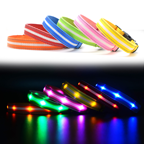 New Arrival LED Light-up Dog Collar Reflective Adjustable Pet Collars LED Product