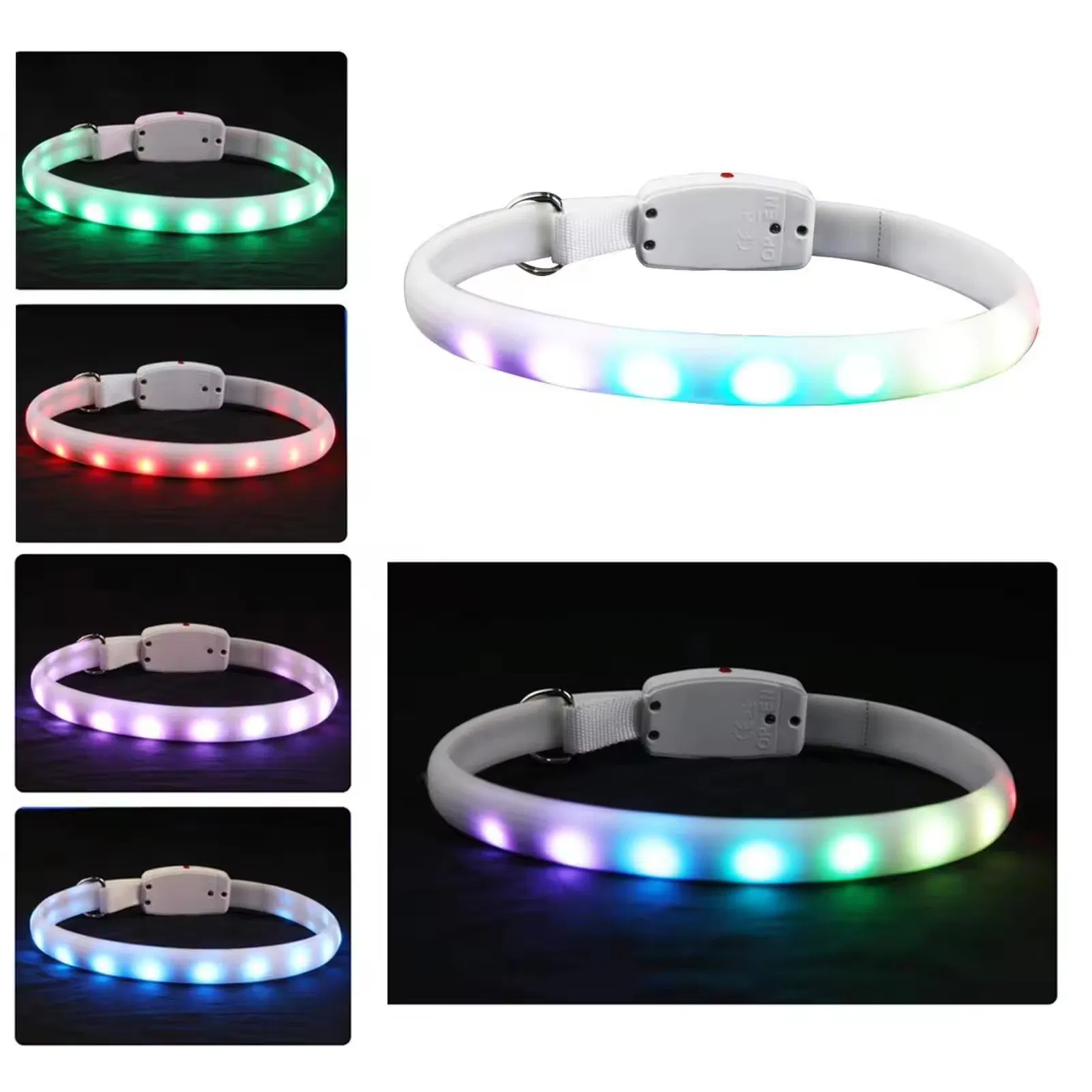 High Brightness LED Color Changing Pet Collar for Pet Safety and Decoration