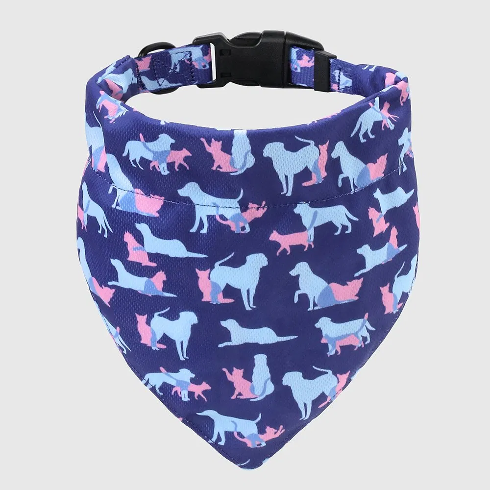Custom Dog Harness Combine with Collar Bandanas Leash and Poop Bag Holder Designer Pattern Printed Pet Walking Vest Harness Set Luxury Band Pet Harness