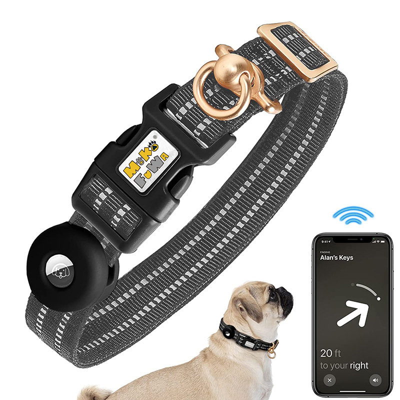 Wholesale Multi-Use Pet Supplies Reflective Adjustable Airtag Dog Collar