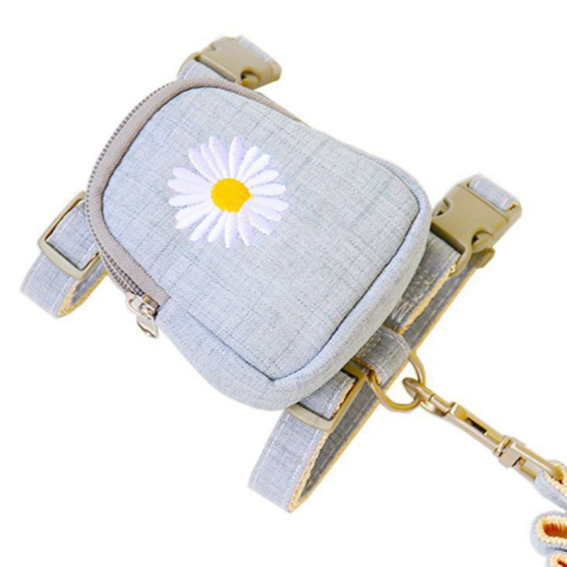 Gray Color Multifunction Self Carrier Cats Dogs Backpack Bag Pet Backpack Leash Harness Set