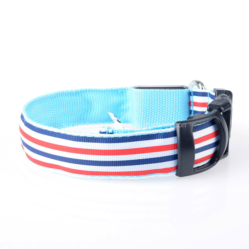 Adjustable LED Flashing Safety USB Rechargeable Colorful Pet Dog Collar with Leash