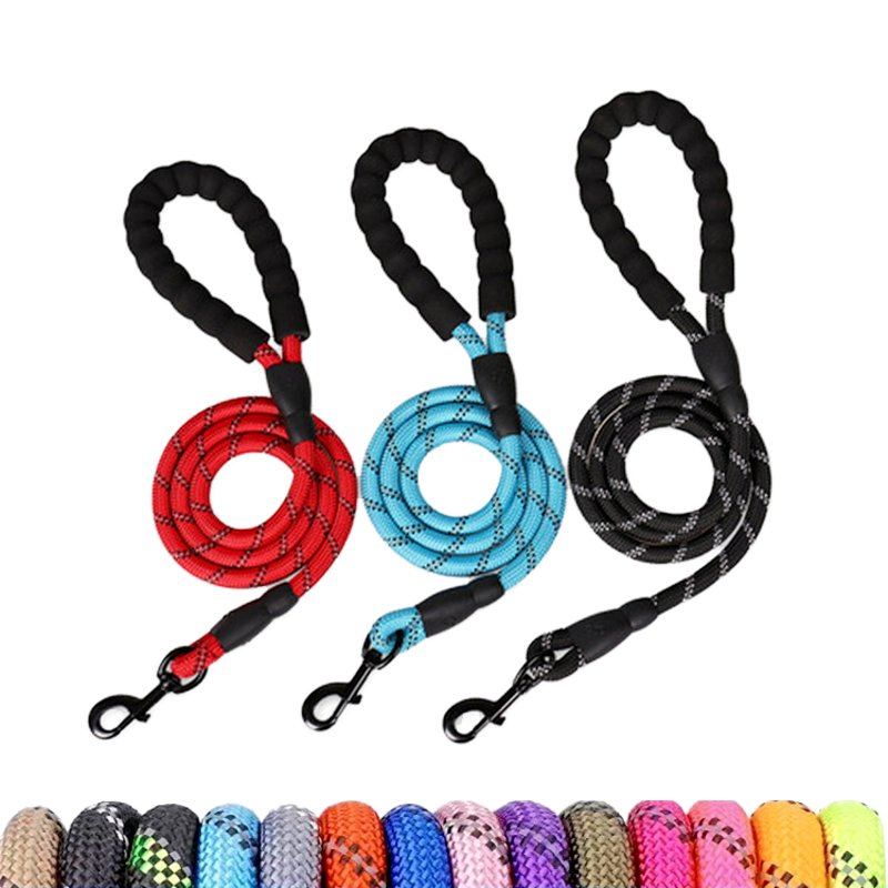 Custom Reflective Colorful Dog Leash Hands Free Nylon Rope Pet Dog Leash