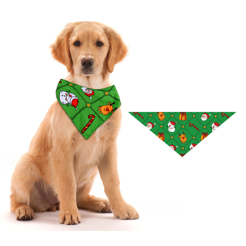 New Popular Pet Accessories Christmas Colorant Match Dog Slobber Cat Neck Triangular Scarf