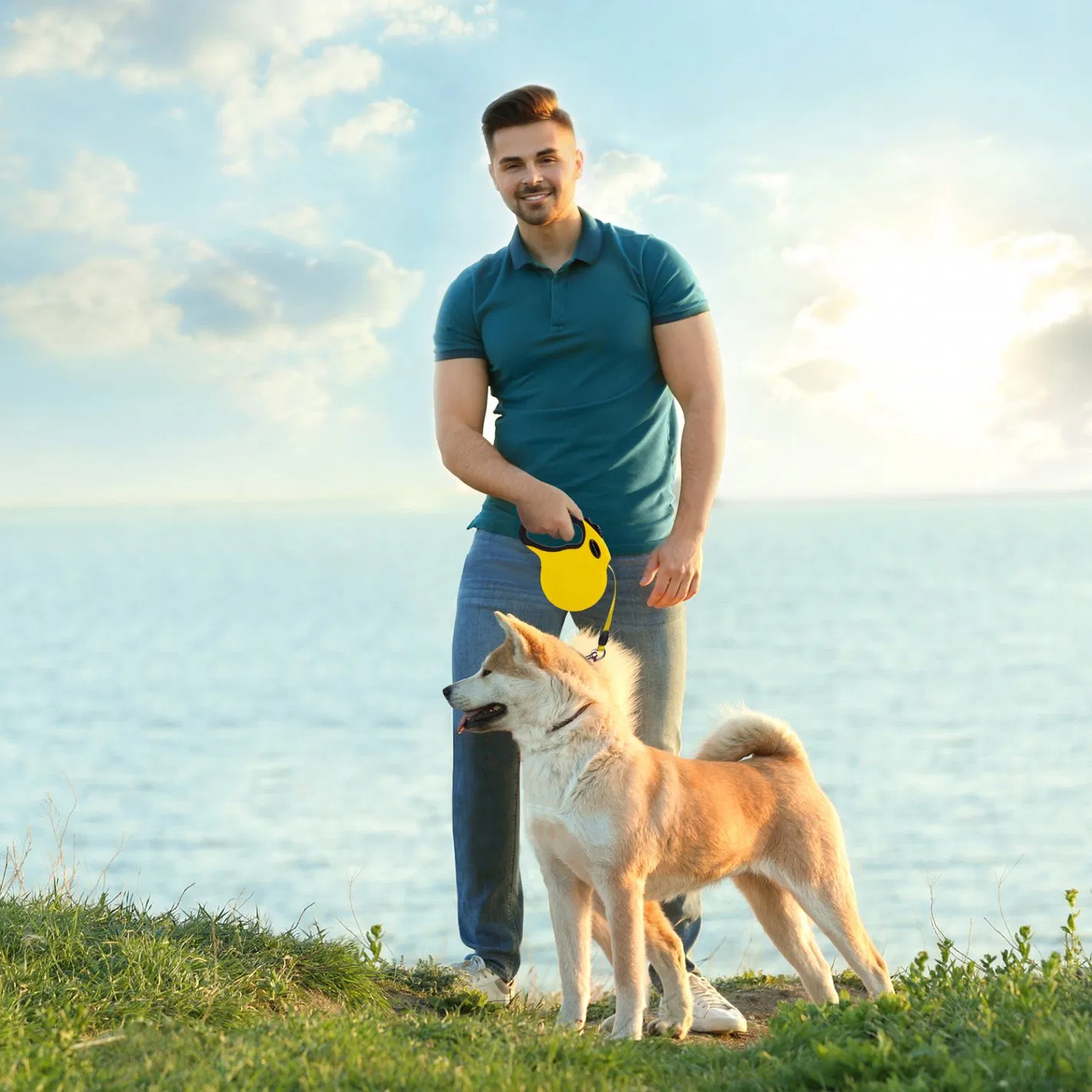 Pet Accseeories Dog Products for Walking Neon Retractable Dog Leashes