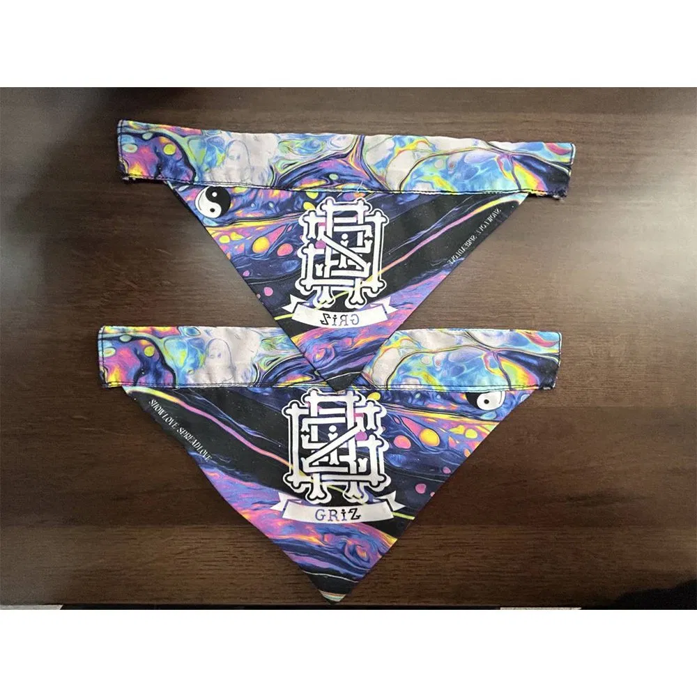 DIY Professional Printing Custom Fashionable Square Silk Cotton Pet Dog Neck Bandanna