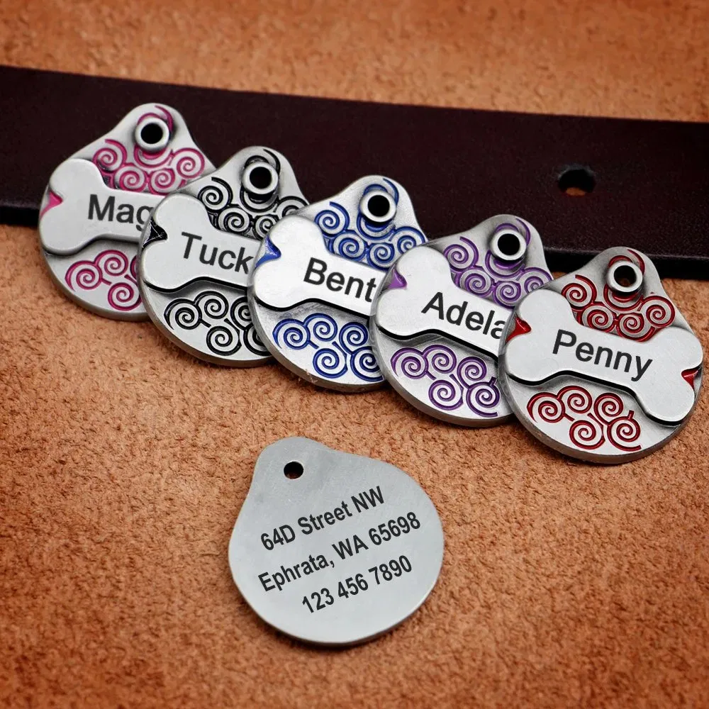 Personalized Dog Tag Free Engraving Dogs ID Tags Nameplate Dog Plate Anti-Lost Pet Accessories Dog Tag for Collar Necklace