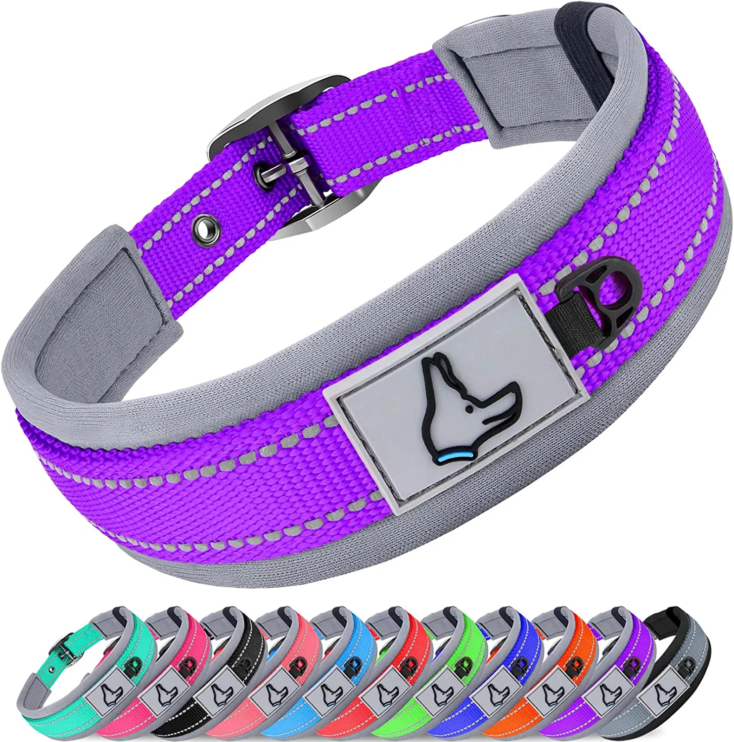 Durable Reflective Soft Padding Pet Collar with Multiple Colors