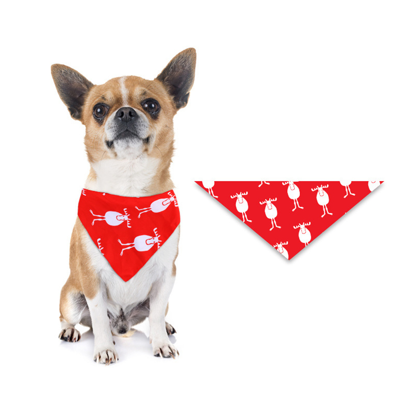 Custom Logo Printing Polyester Fabric Triangle Scarf Pet Collar Dog Bandana with Adjustable Size