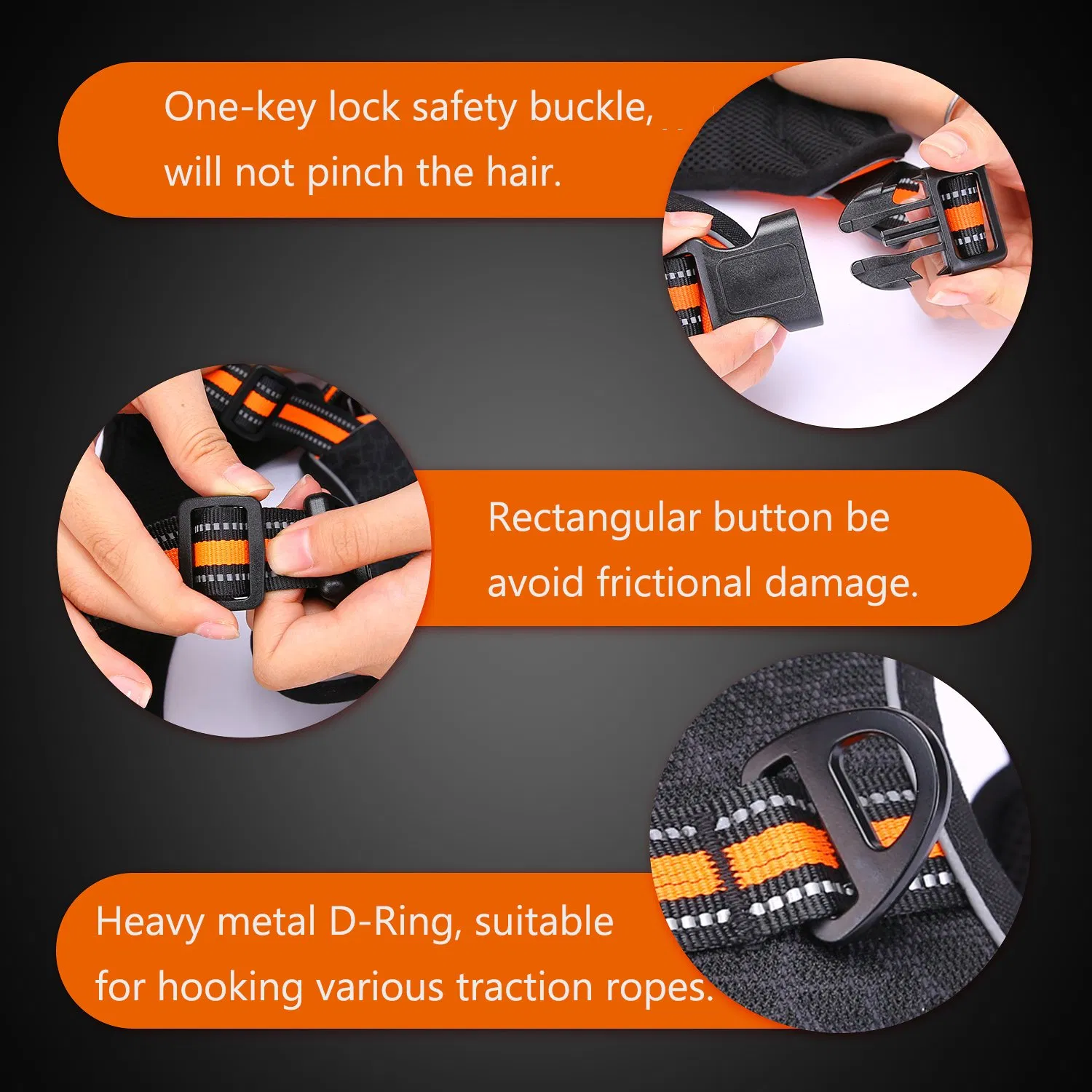 High Quality Dog Backpack Harness Luxury Reflective Dazzling Colorful Thickened Nylon Webbing Harness for Pets