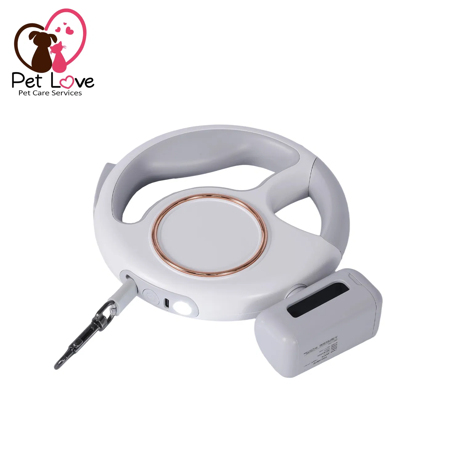 Pet Leash with LED Light and Waste Bag Holder