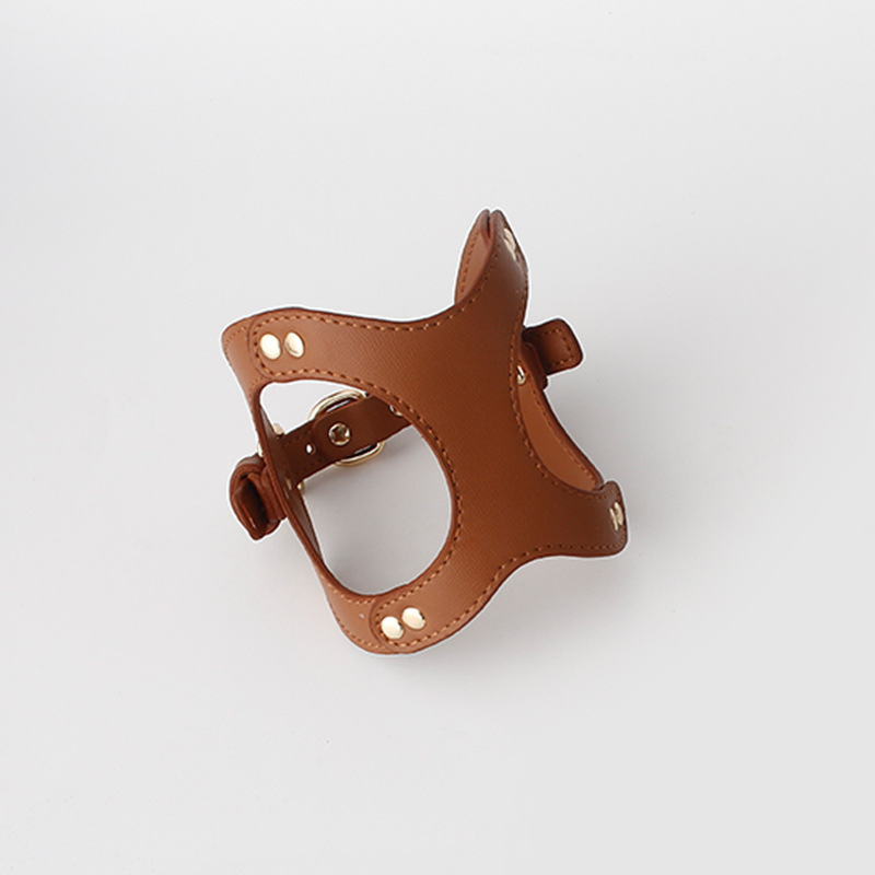 Factory Custom Wholesale Luxury Leather Pet Chest Leash Dog Harness Walking Cat Leash Cat Harness Small and Medium-Sized Dogs for Outside Walk