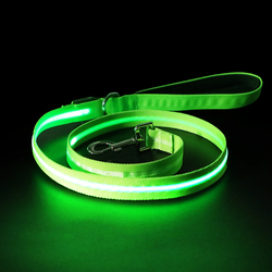 Factory Wholesale LED Light up Pet Accessories Leash Flashing Dog Rope Leash Rechargeable Adjustable Luminous Dog Leash