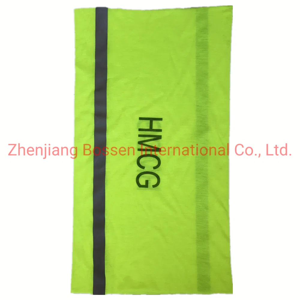 OEM Customized Black Logo Printed Hi Vis Neck Tube Gaiter Bandana Scarf