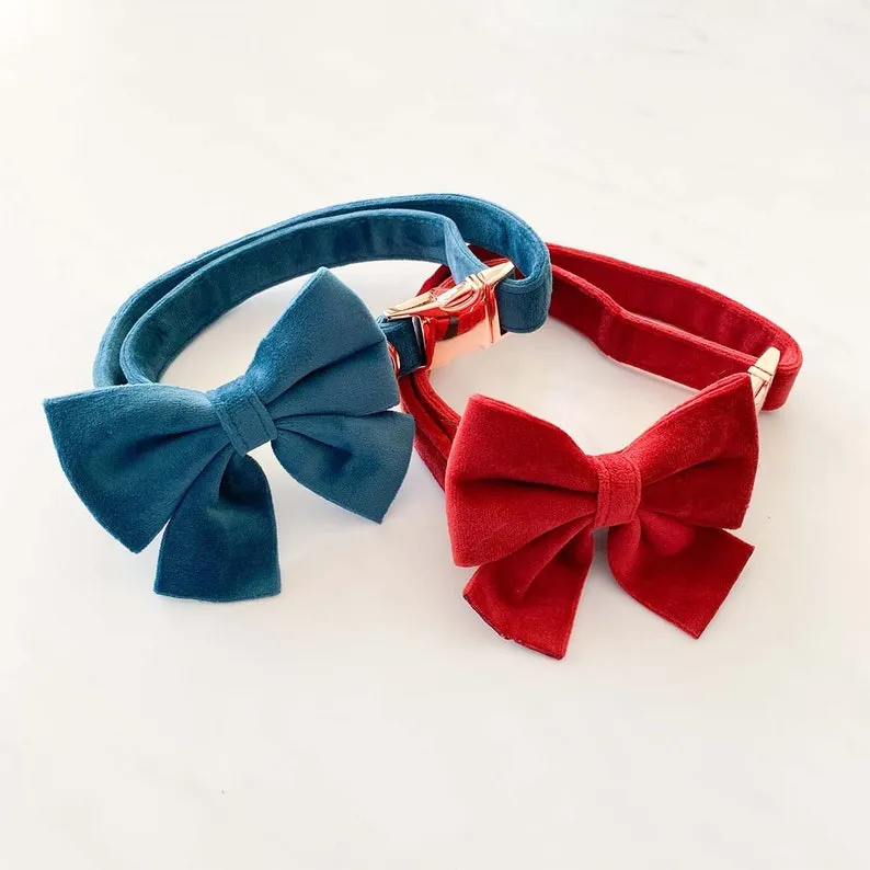 Pet Dog Velvet Bowtie