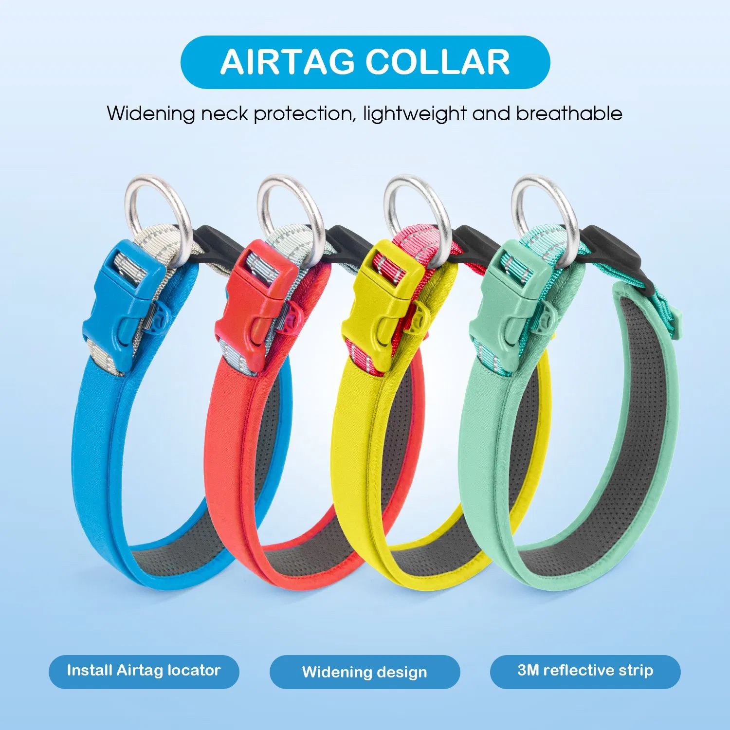 New Style Durable Dog Collars Custom Dog Calming Collar with Quick Release Buckle for Pet Dogs Outdoors