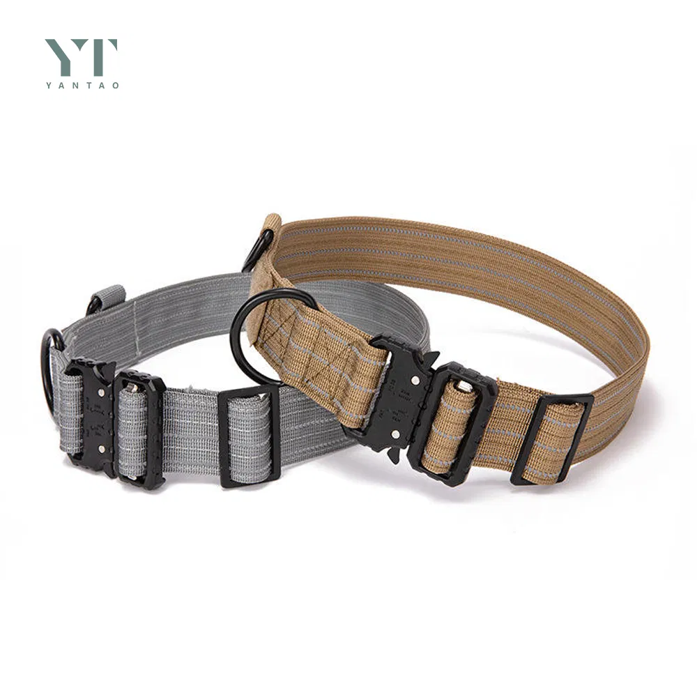 Wholesale Adjustable Deluxe Reflective Pet Tactical Training Collar Nylon Heavy Duty Dog Collar for Medium Dogs