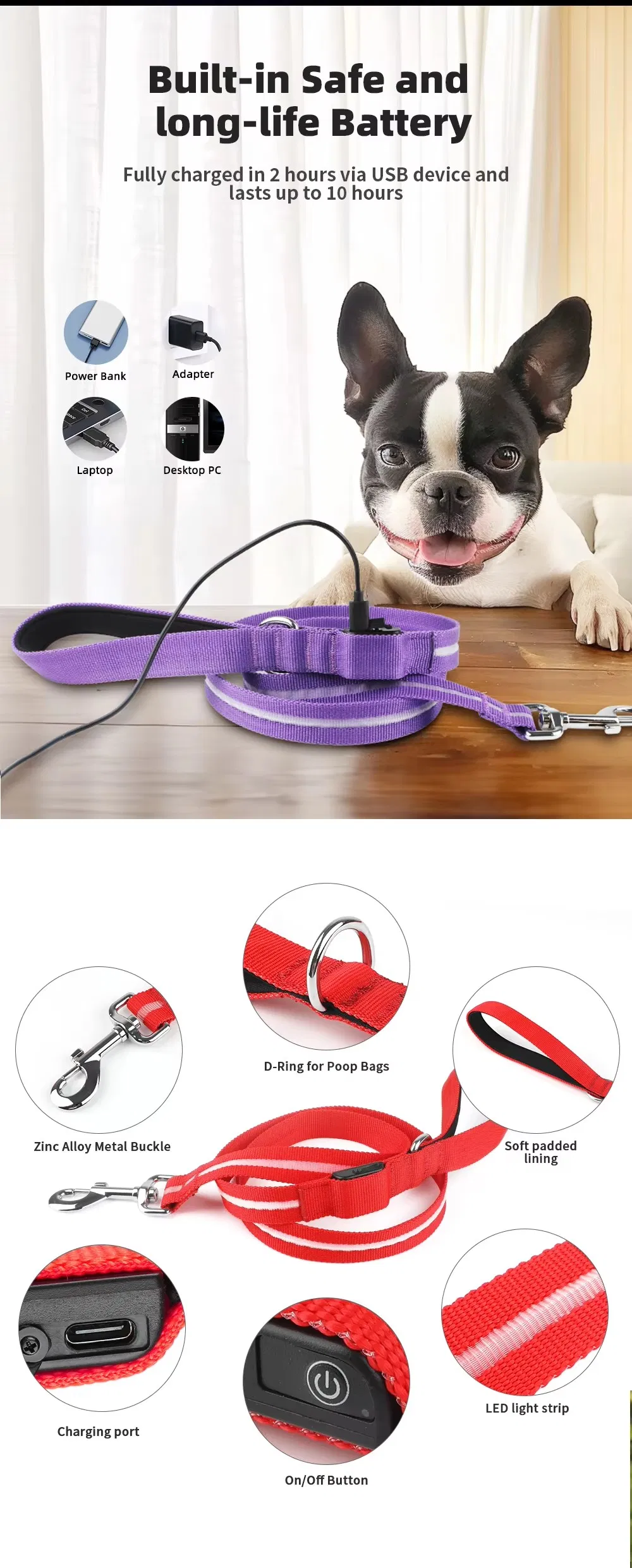 LED Dog Leash Colors