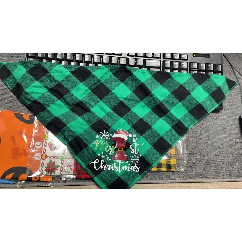 DIY Professional Printing Custom Fashionable Square Silk Cotton Pet Dog Neck Bandanna