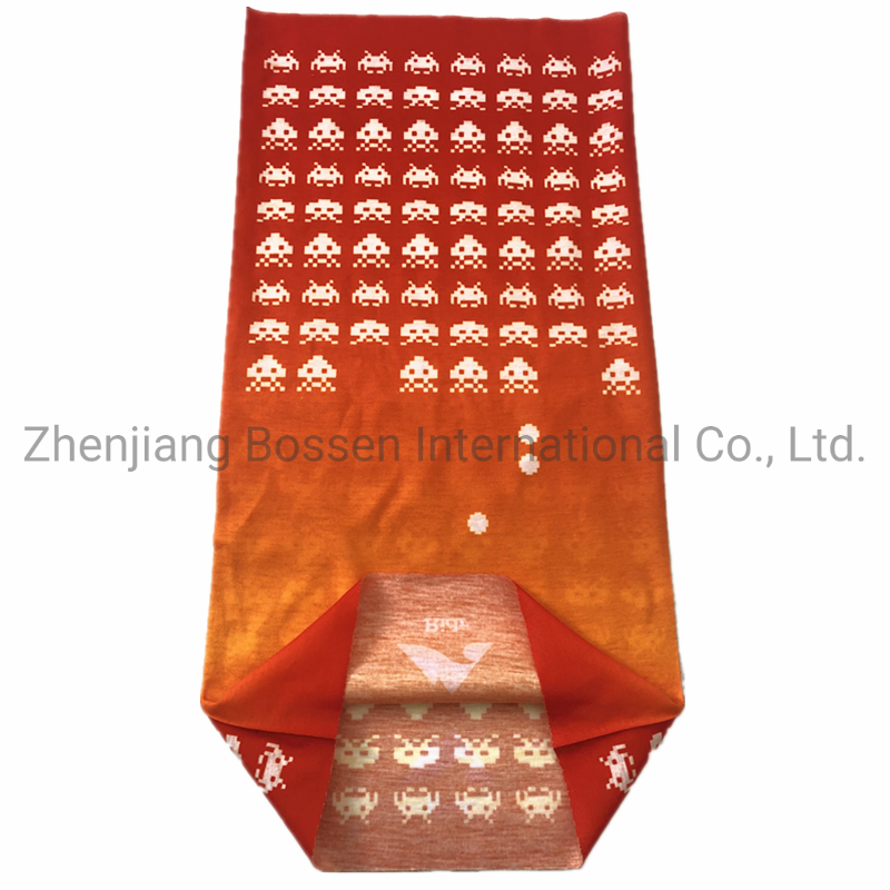 OEM Customized Design Sublimation Print Microfiber Polyester 24*50cm Orange Biker Neck Tube Running Tubular Scarf