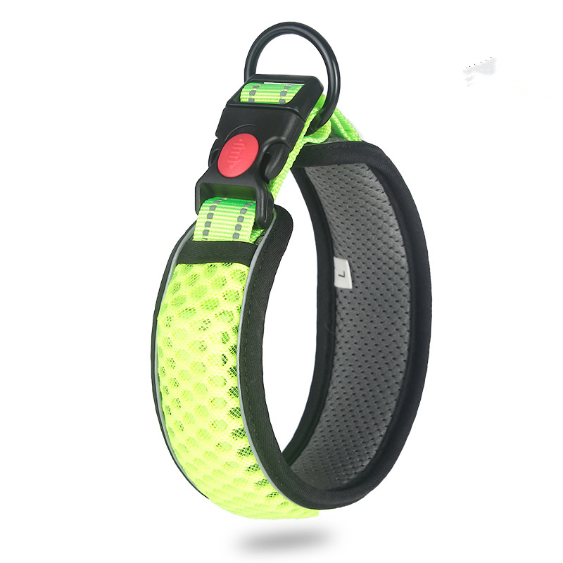 Outdoor Activities Pet Accessories Honeycomb Breathable Mesh Dog Collar Adjustable Pet Collar