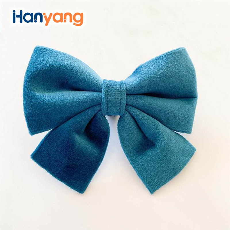 Hanyang Spring Collection OEM Polyester Custom Velvet Bowtie Pet Dog Velvet Bowtie