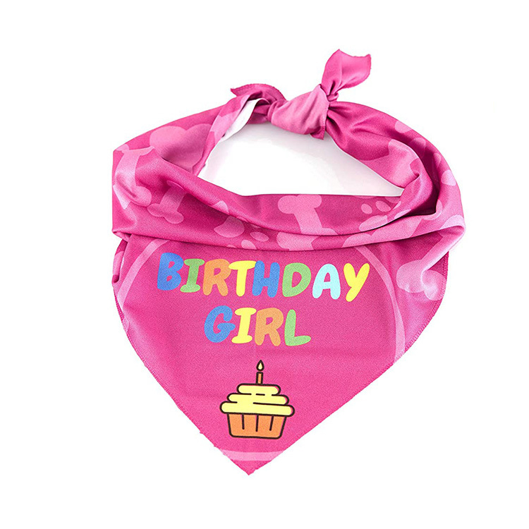 Wholesale Dog Bandana Custom Cotton Dog Bibs Saliva Cloth Pet Scarf Birthday Bandana