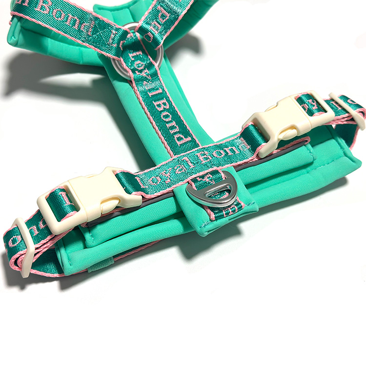 New Design Durable Lightweight Adjustable Comfort Nylon Jacquard Ribbon Y Shaped Luxury No Pull Pet Dog Harness with Soft Padding