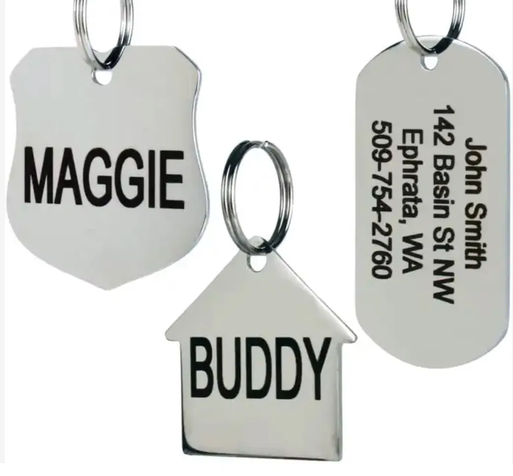 Custom Metal Stainless Steel Blanks Dog Pet Name ID Tags Custom