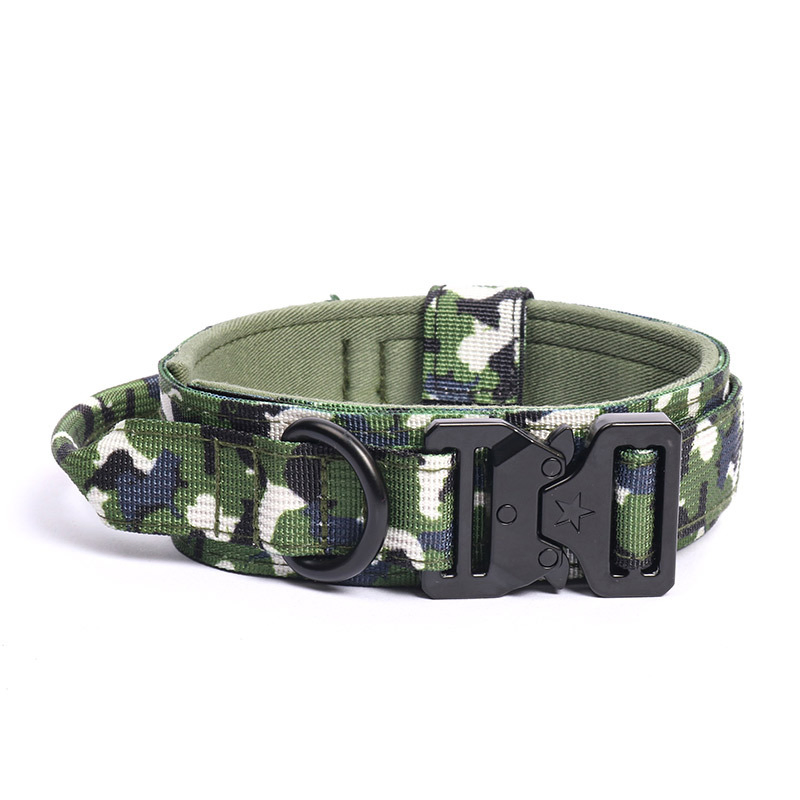 Outdoor Training Adjustable Pet Collar Explosion Proof Neck Clash Tactical Dog Collar