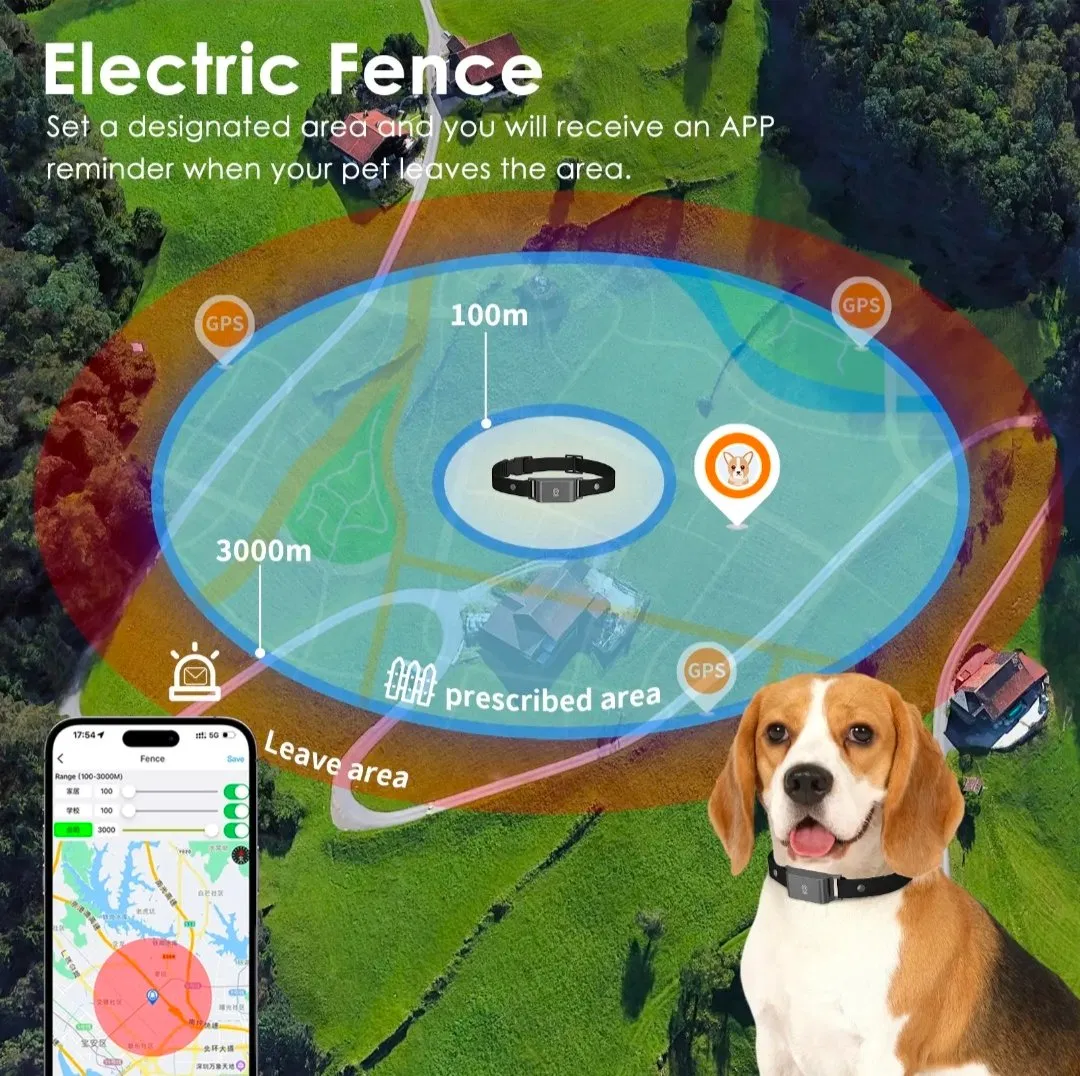 Real-Time GPS Pet Tracker Collar with Waterproof IP65 Health Monitor Pet Products