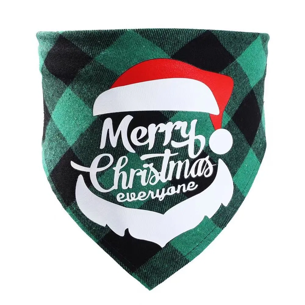 New Cotton Gingham Christmas Pet Triangular Scarf Drooling Towel Dog Scarf Cat Bib Collar Bibs