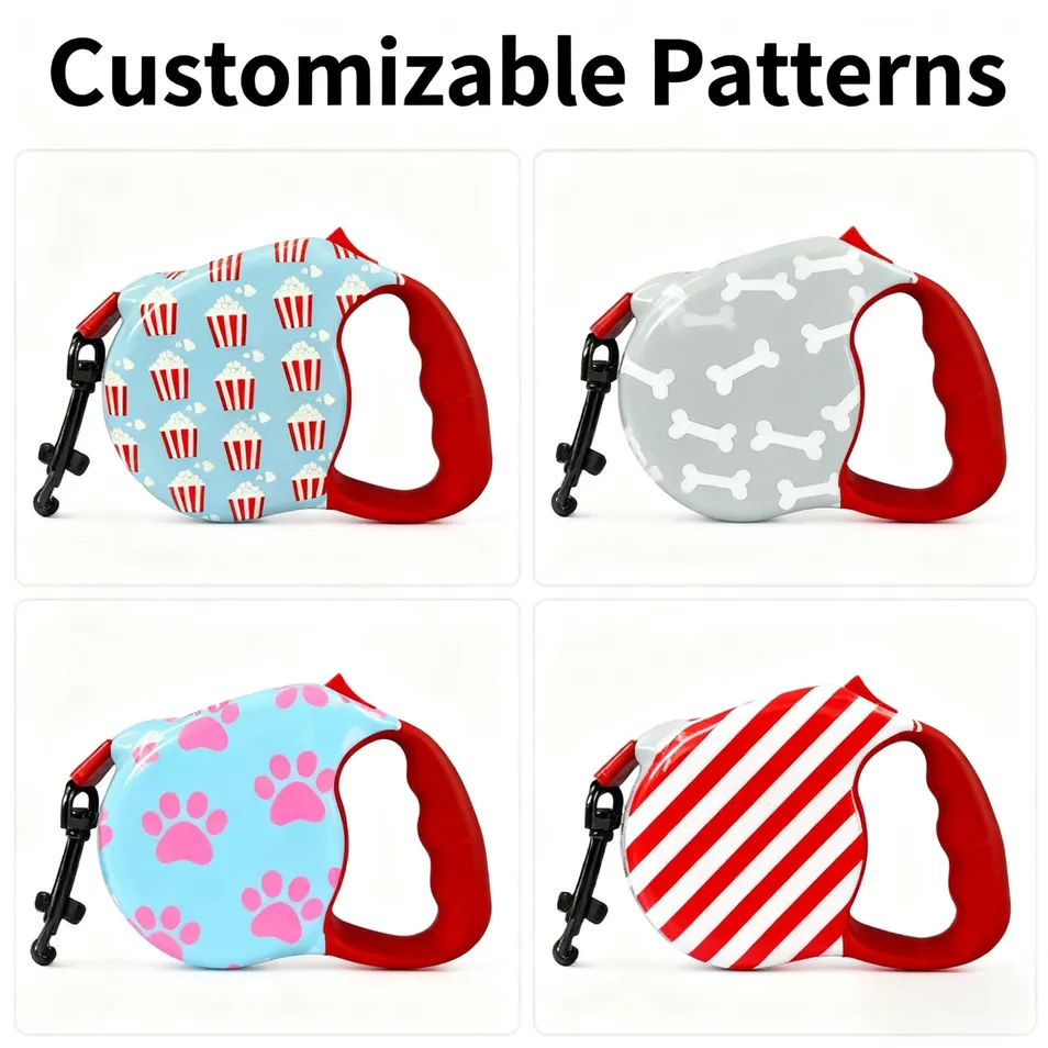 Popcorn-Pattern Retractable Pet Leash