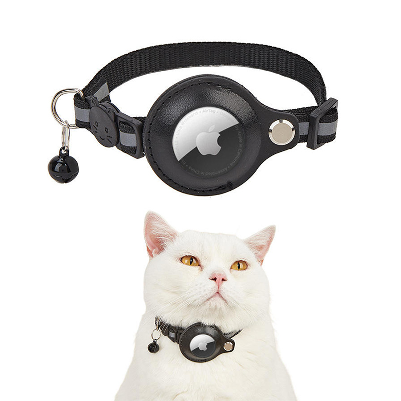 Fashionable Reflective Adjustable Breakaway Safety Pet Anti-Lost Cat Collar with Airtag Holder
