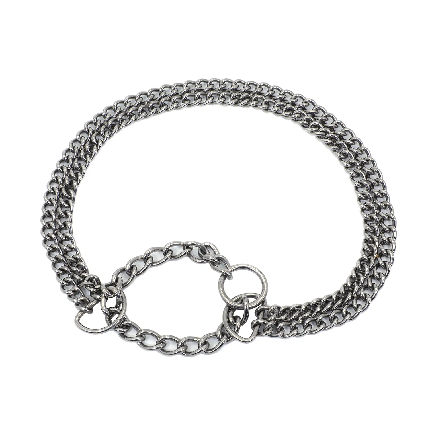 Two Ends Snap Hook Stainless Steel Pet Chain Dog Collar with Buckle for Safety Seat