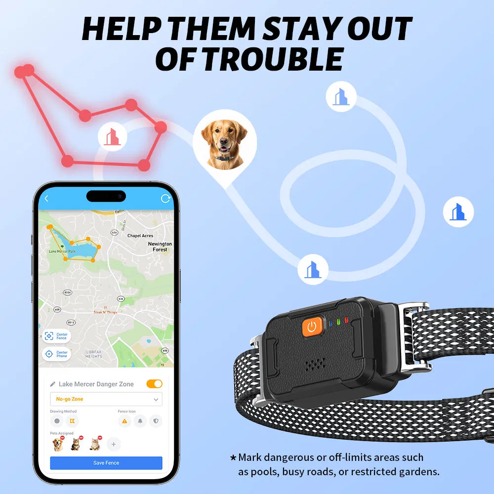 Smart Pet GPS Tracker with Waterproof Design and Mobile APP Access