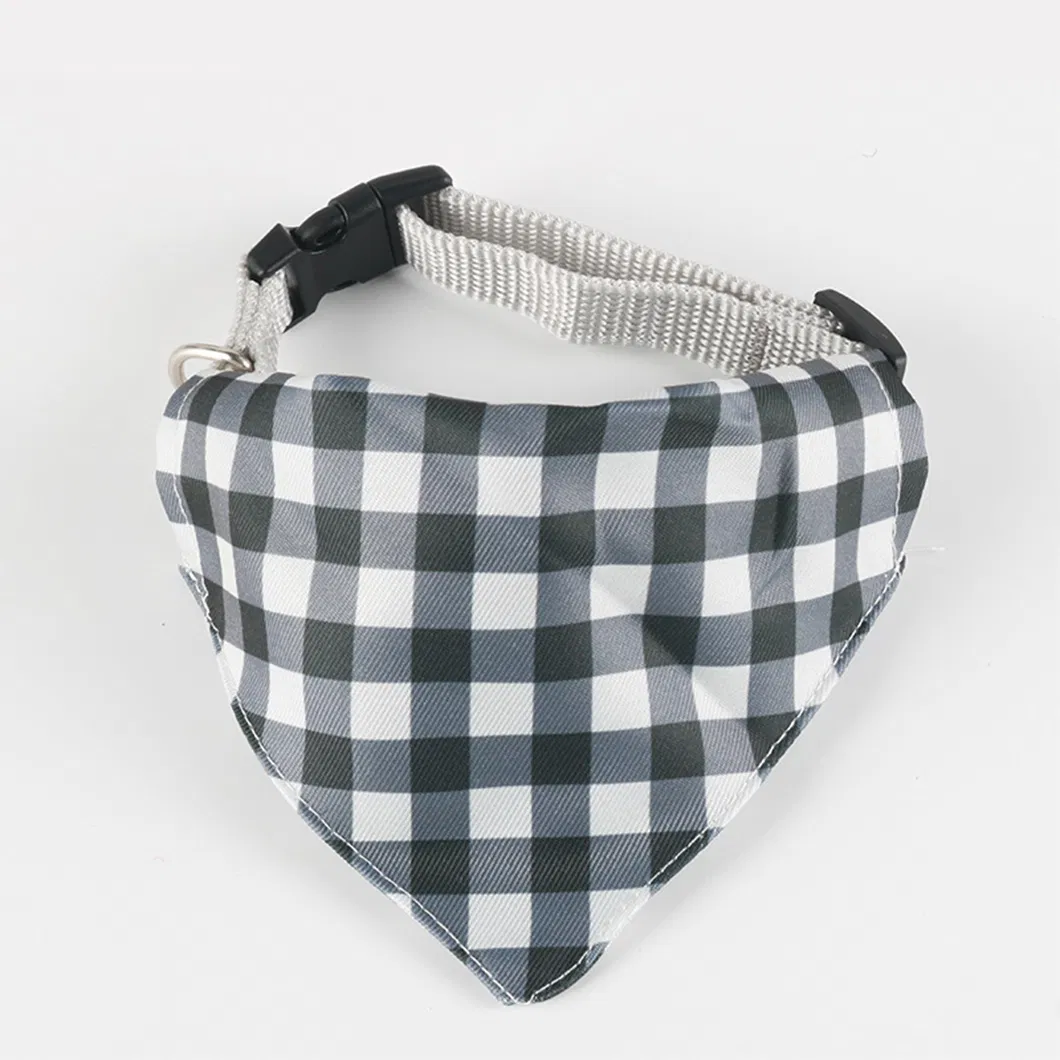 Custom Print Sublimated Dog Scarf Adjustable White Pet Bandanas Accessory