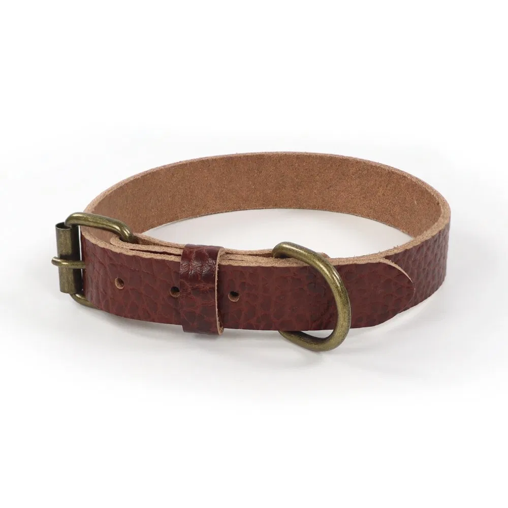 Basic Classic Leather Dog Collar Personalized Dog Waterproof Calming Collars for Pet Dogs Outdoors and Training