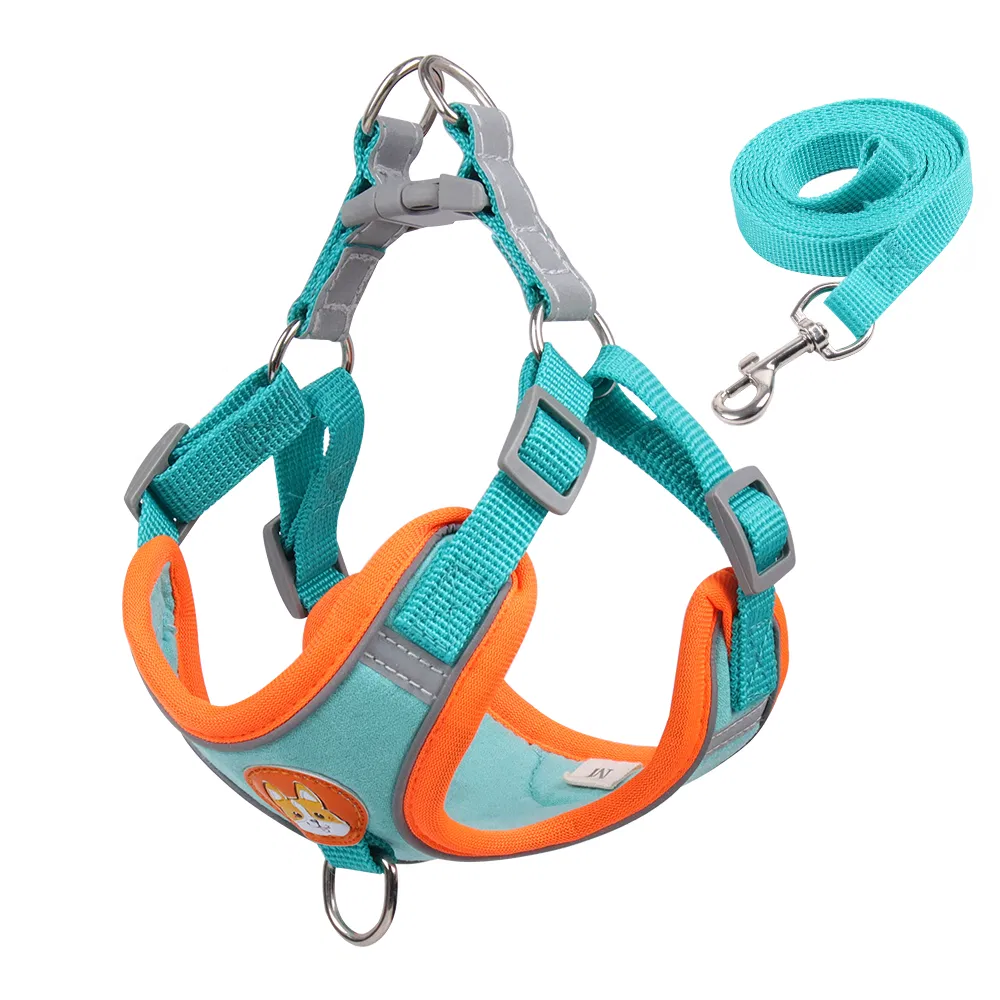 Blue Color Medium Large Pet Lead Walking Running Leashes Dogs Chest Strap Reflective Harness Vest