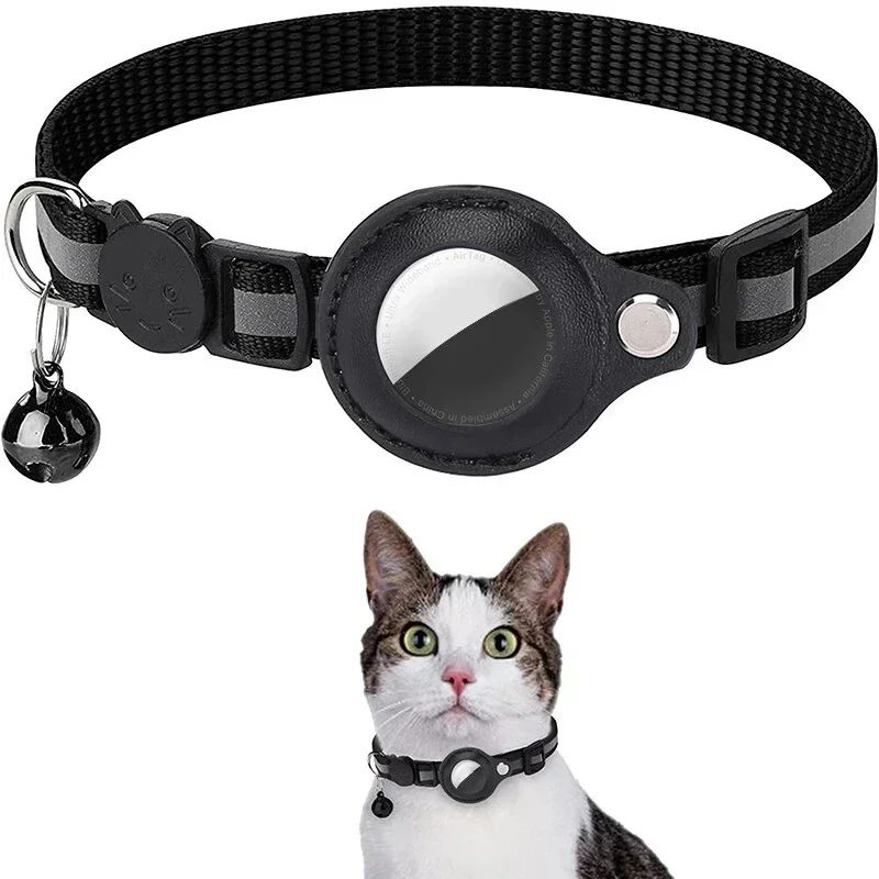 Pet Accessories Anti-Lost Cat Collar for Airtag Tracker Protective Case with Bell No GPS Reflective Pet Cat Dog Collar