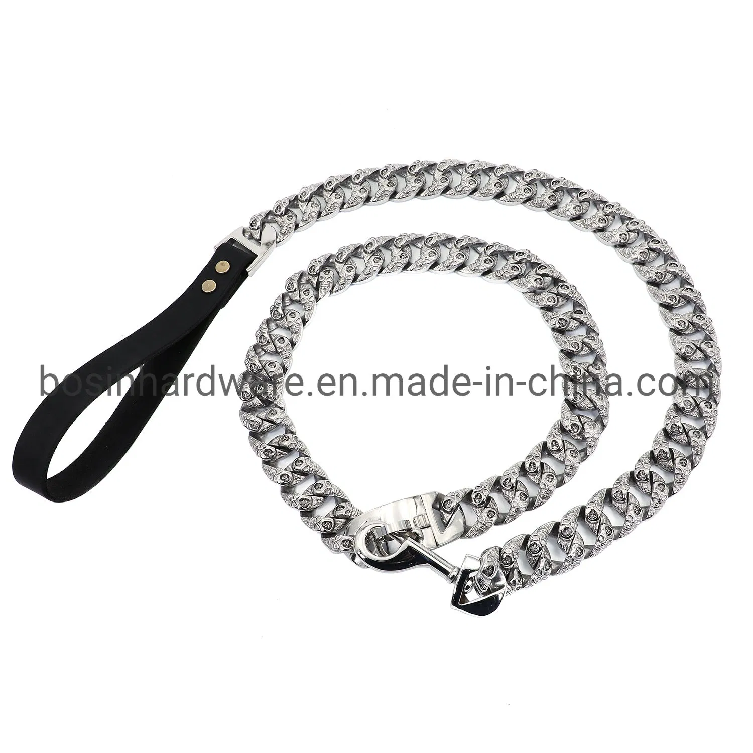 Customized Stainless Steel Pet Skull Training Chain Collar