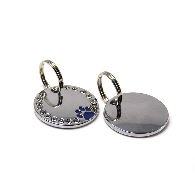 Custom Engraved Dog Tag Paw Print Pet Tag Laser Etched Personalized Dog Name ID Tag Dog Pendant