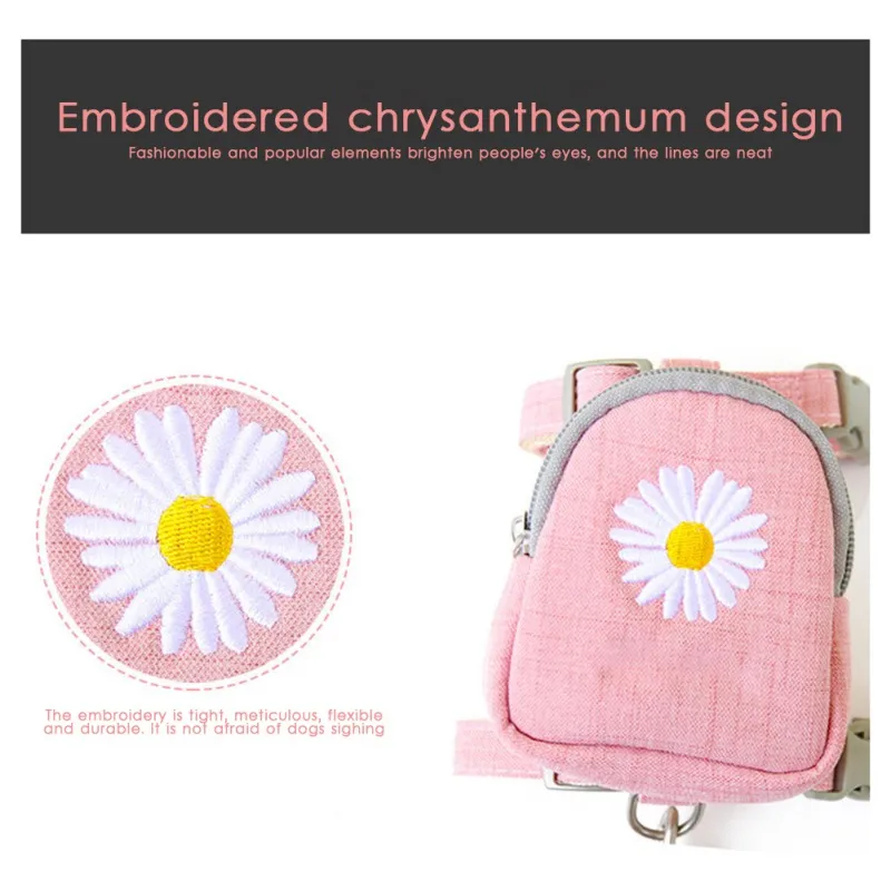 Pet Backpack Leash Harness Set