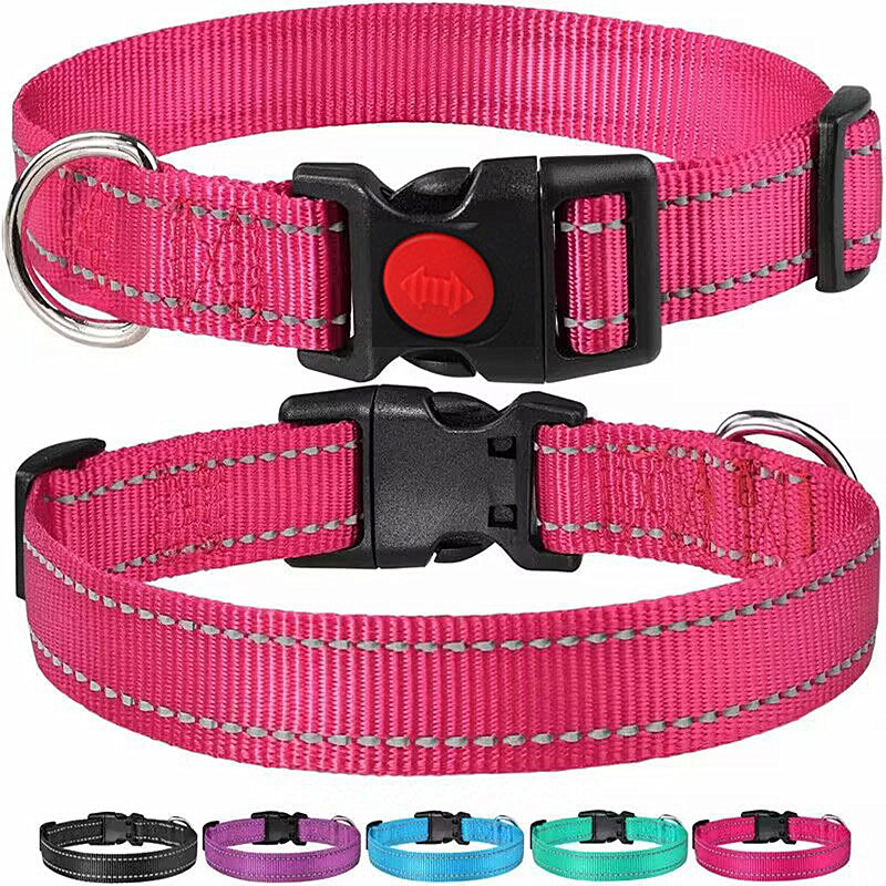 Pet Safety Products Reflective Adjustable Custom Logo Pet Collar
