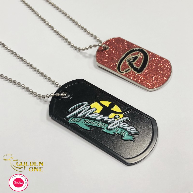 Wholesale Laser Engraved Metal Necklace Pendant Customised Plain Blank Pet ID Tag Stainless Steel Dog Tag with Logo