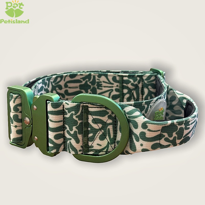 Petisland Tactical Durable Heavy Duty Training Custom Pet Dog Collar for Large Dogs-Tactical Aluminum Buckle