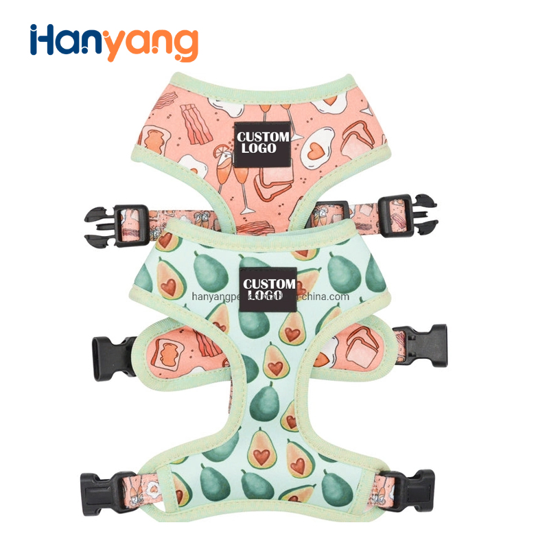 Hanyang OEM Manufacturer Wholesale Print Design Pet Dog Harness Customized Pet Supply Reversible Dog Harness