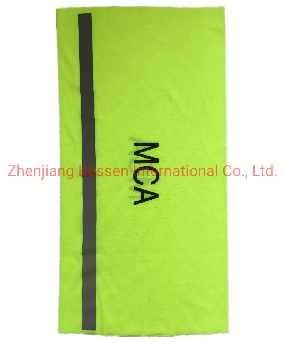 OEM Customized Black Logo Printed Hi Vis Neck Tube Gaiter Bandana Scarf