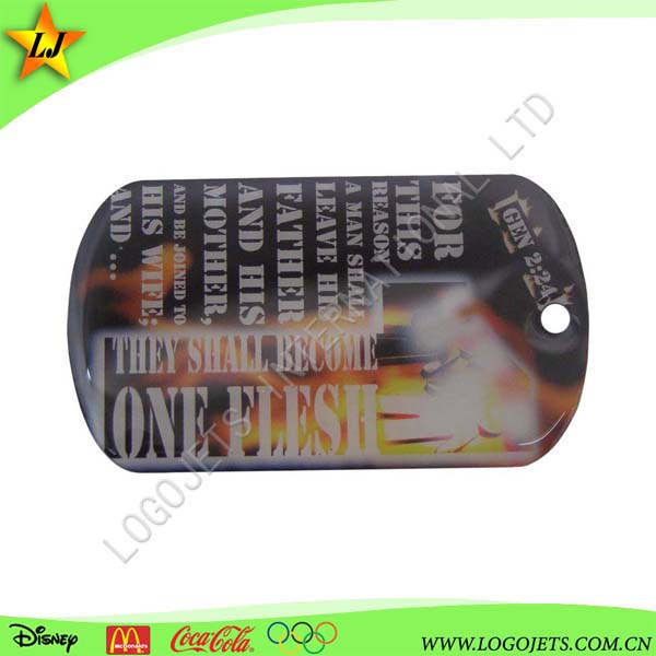 Cheap Custom Personalized Front and Back Engraving Qr Code with Printing Logo Metal Pet ID Tags
